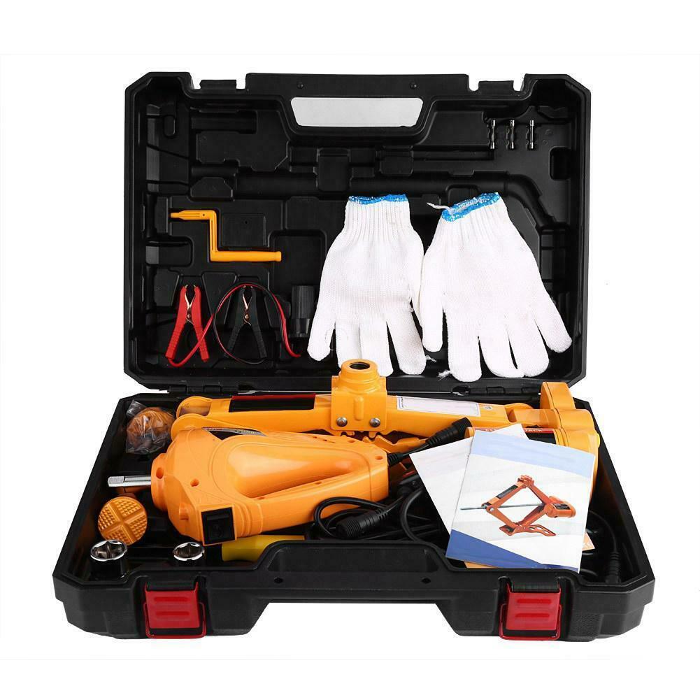 3Ton 12V DC Automotive Electric Jack Lift Car SUV Repair Equipment Impact Wrench
