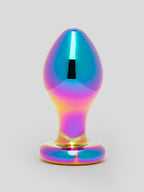 Lovehoney Sensual Glass Small Iridescent Butt Plug 3 Inch, Rainbow