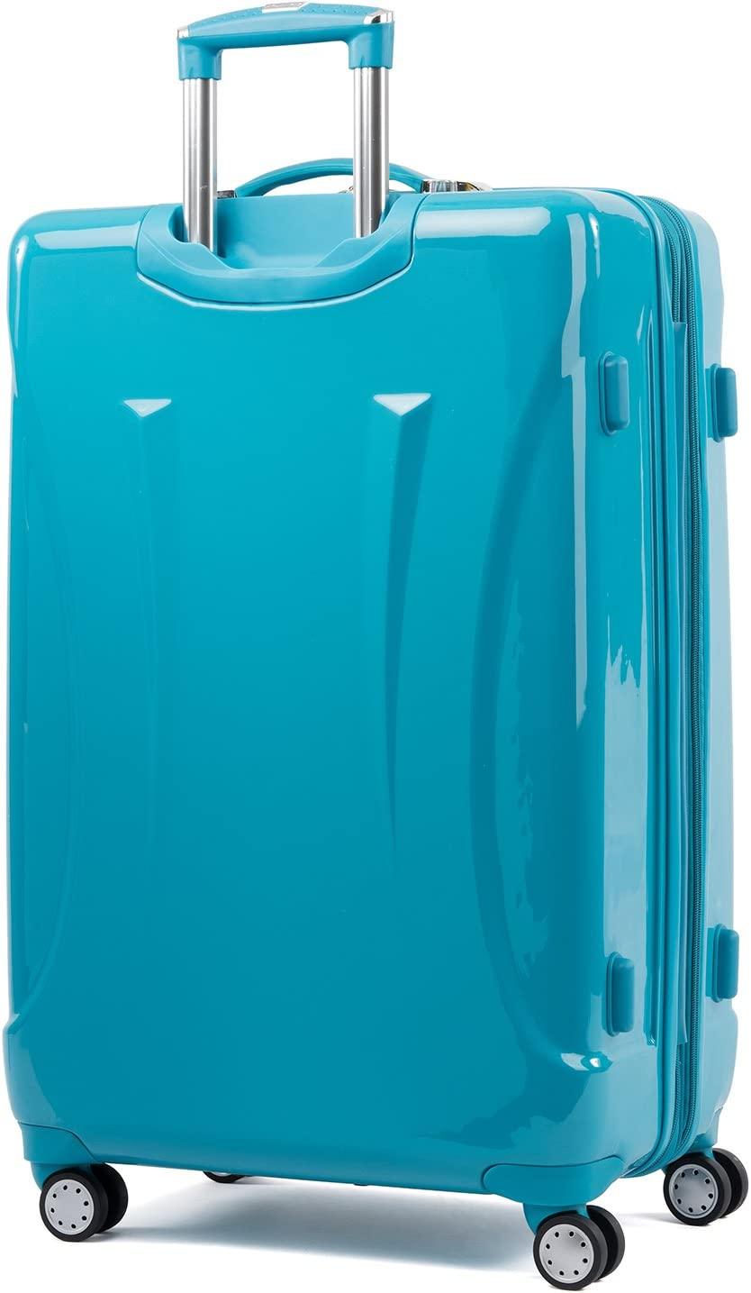 Atlantic Ultra Lite Hardside Expandable Spinner, Turquoise Blue, Checked Large 28-Inch