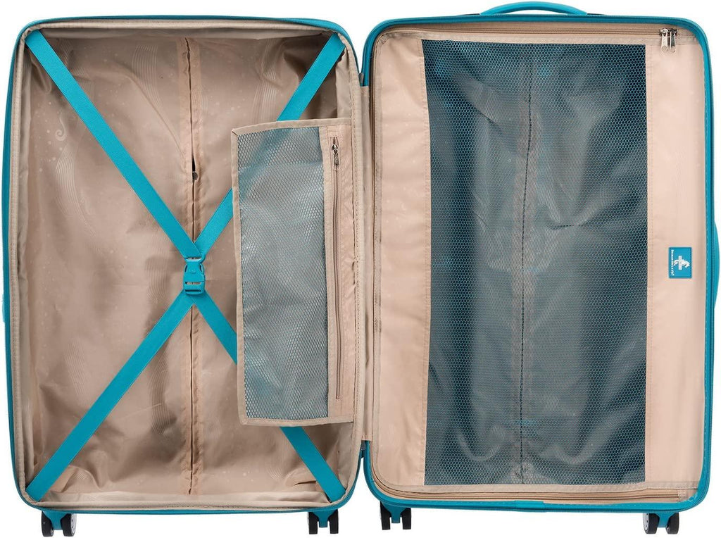 Atlantic Ultra Lite Hardside Expandable Spinner, Turquoise Blue, Checked Large 28-Inch