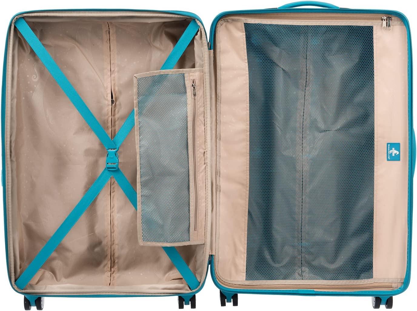 Atlantic Ultra Lite Hardside Expandable Spinner, Turquoise Blue, Checked Large 28-Inch