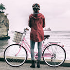 Yacolife 26'' Women Comfort Bikes, Comfortable Commuter Bicycle with Basket and Back Seat, Beach Cruiser Bike for Picnic, Shopping, Pink