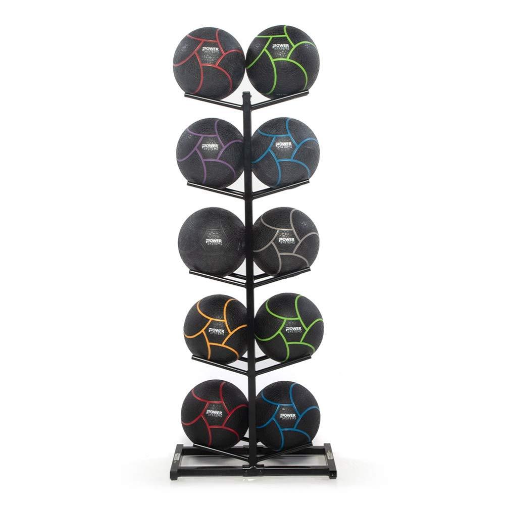 Power Systems Double Medicine Ball Tree Stocked with Elite Power Med Balls - 4, 6, 8, 10, 12, 15, 18, 20, 25 and 30 lb