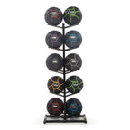 Power Systems Double Medicine Ball Tree Stocked with Elite Power Med Balls - 4, 6, 8, 10, 12, 15, 18, 20, 25 and 30 lb
