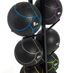 Power Systems Double Medicine Ball Tree Stocked with Elite Power Med Balls - 4, 6, 8, 10, 12, 15, 18, 20, 25 and 30 lb