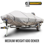 Sportsman 1200 Denier 16 ft. to 18 ft. Beam Width 106 in. Gray Center Console Flat Front/Skiff/Deck Boat Cover BTCCD-4