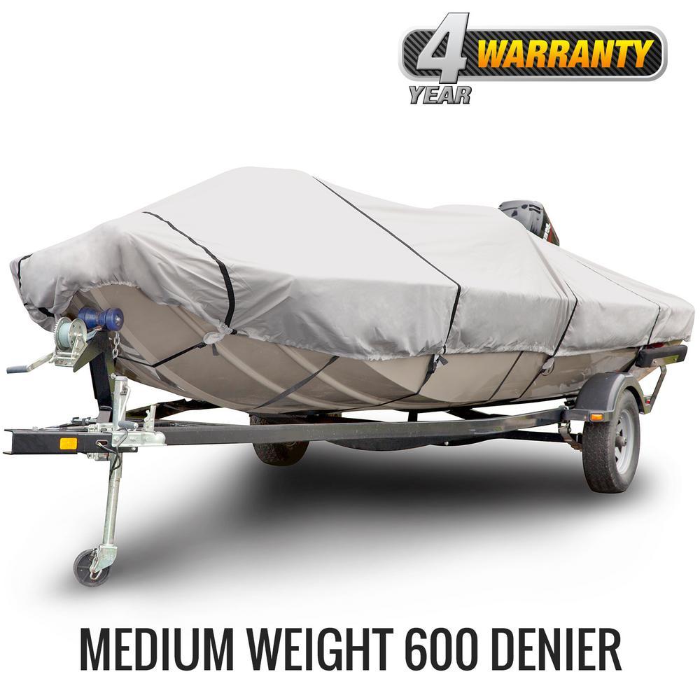Sportsman 1200 Denier 16 ft. to 18 ft. Beam Width 106 in. Gray Center Console Flat Front/Skiff/Deck Boat Cover BTCCD-4