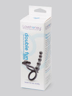 Lovehoney Double Fun Vibrating Beaded Double Penetration Strap-On, Black