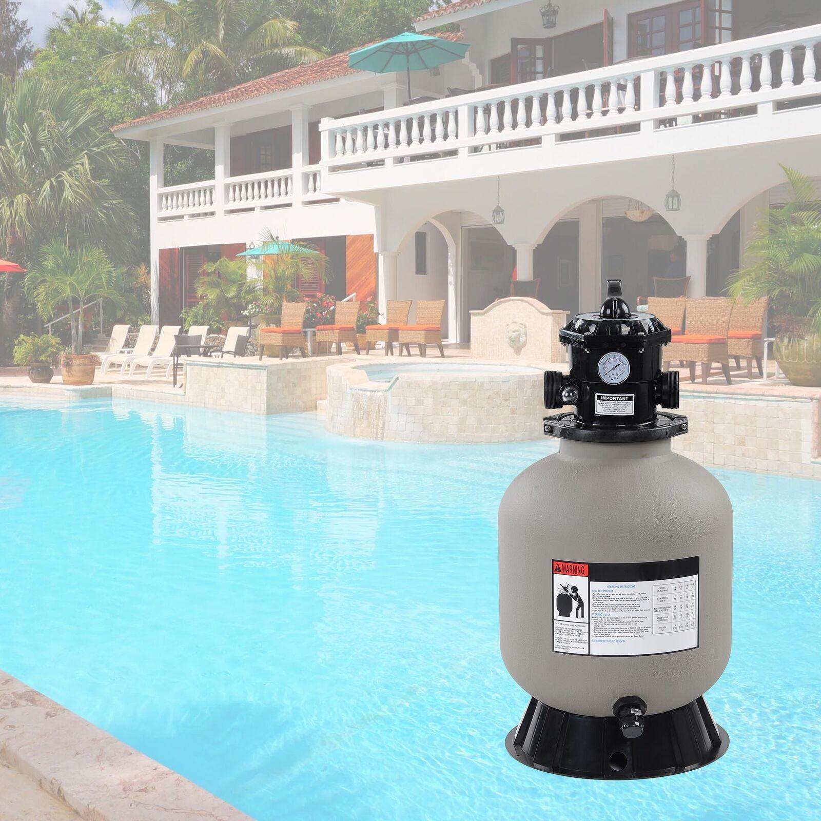 16" swimming pool sand filter above inground pond fountain fit 0.35-0.75hp pump