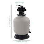 16" swimming pool sand filter above inground pond fountain fit 0.35-0.75hp pump