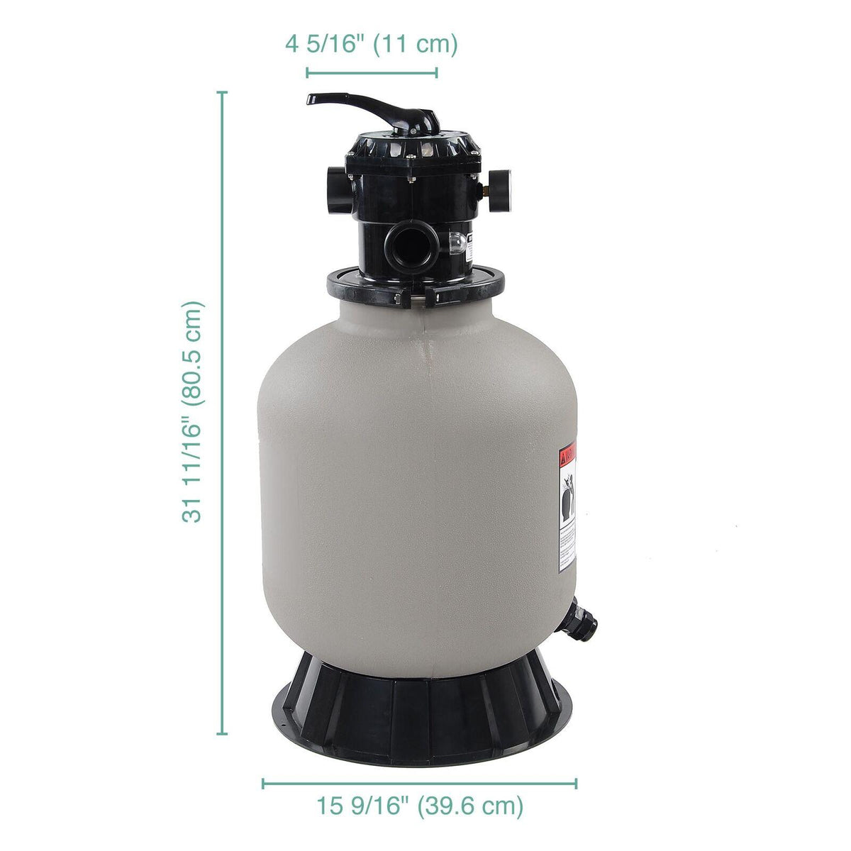 16" swimming pool sand filter above inground pond fountain fit 0.35-0.75hp pump