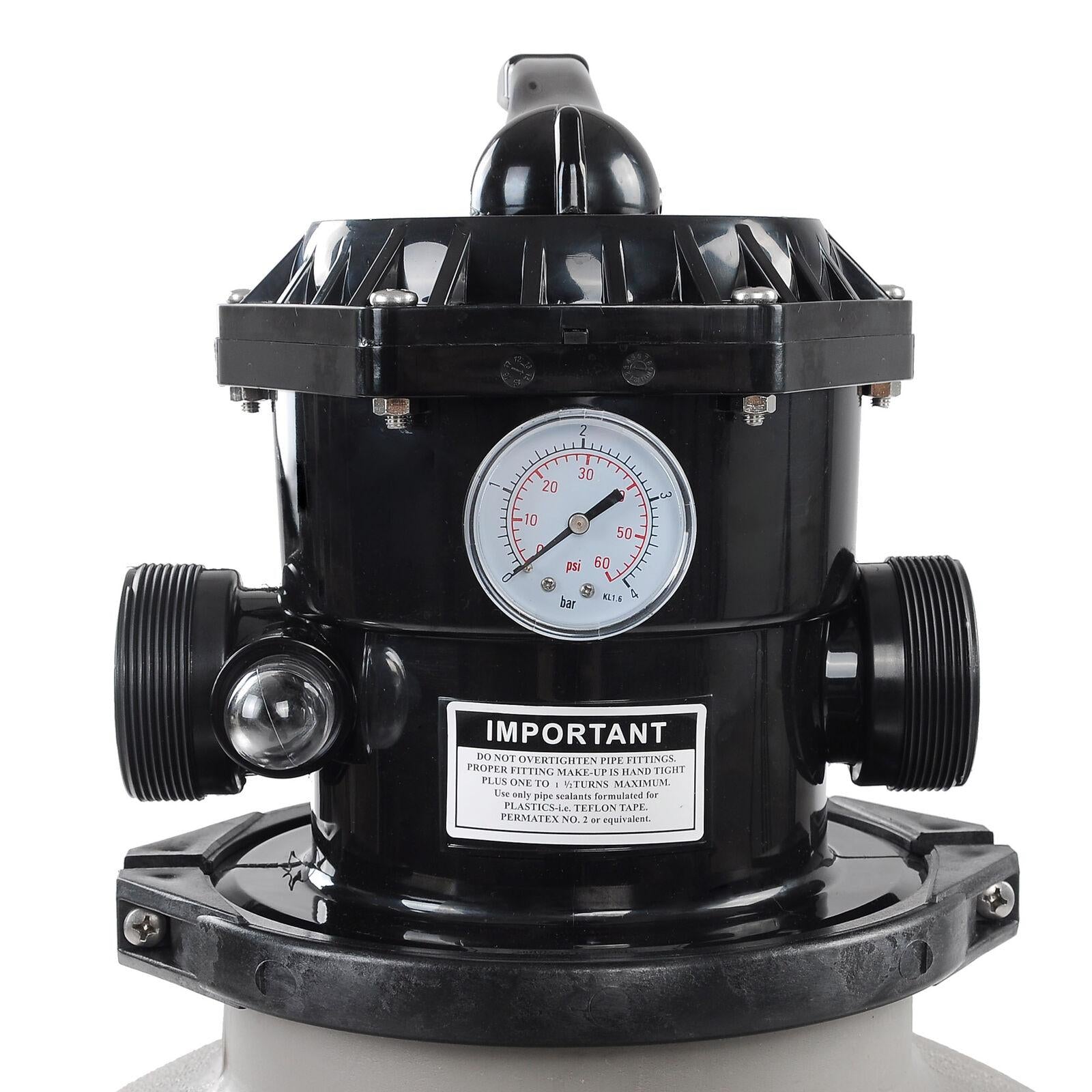 16" swimming pool sand filter above inground pond fountain fit 0.35-0.75hp pump