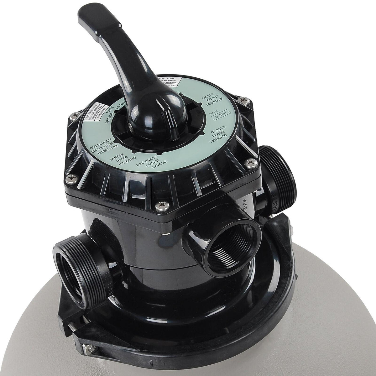 16" swimming pool sand filter above inground pond fountain fit 0.35-0.75hp pump