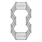 ALEKO DK10P48BL 10 Panel Heavy Duty Modular Dog Playpen Kennel with Door and Umbrella Medium Sized 22.5 x 30 Inches Blue