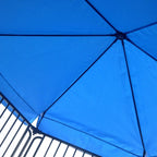 ALEKO DK10P48BL 10 Panel Heavy Duty Modular Dog Playpen Kennel with Door and Umbrella Medium Sized 22.5 x 30 Inches Blue