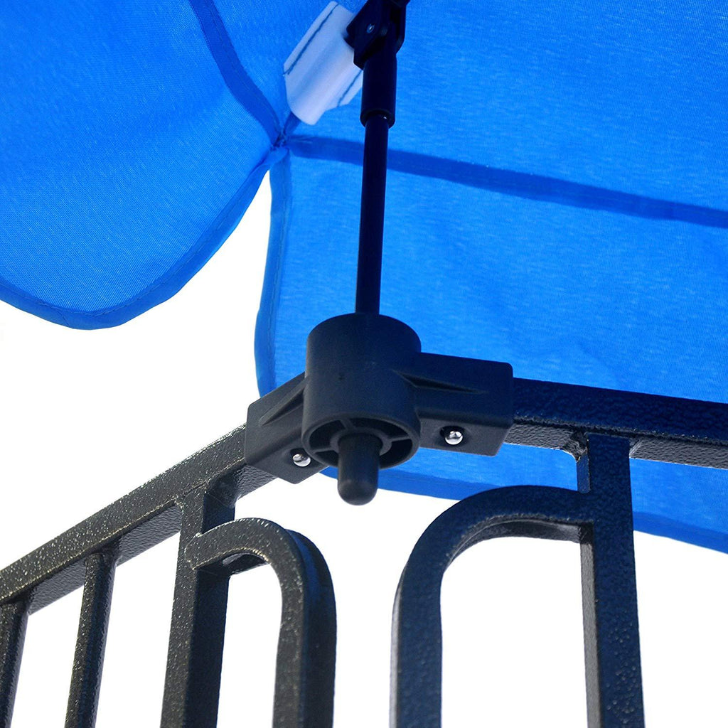 ALEKO DK10P48BL 10 Panel Heavy Duty Modular Dog Playpen Kennel with Door and Umbrella Medium Sized 22.5 x 30 Inches Blue