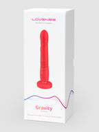 Lovense Gravity App Controlled Thrusting and Vibrating Dildo, Red