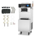 Commercial Ice Cream Machine - 110V 2450W 3 Flavors Soft Serve Ice Cream Machine 5.3 to 7.4 Gallons/H Auto Clean LCD Touch Screen Ideal Soft Serve Maker for Snack Restaurants Bars