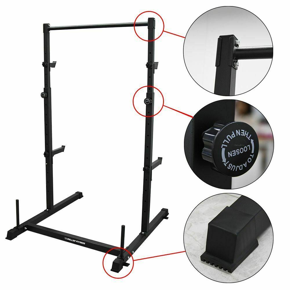 Sanheshun 2in1 Power Rack Weight Lifting Squat Stand Strength Training Home Gym Power CaPull Up Bar