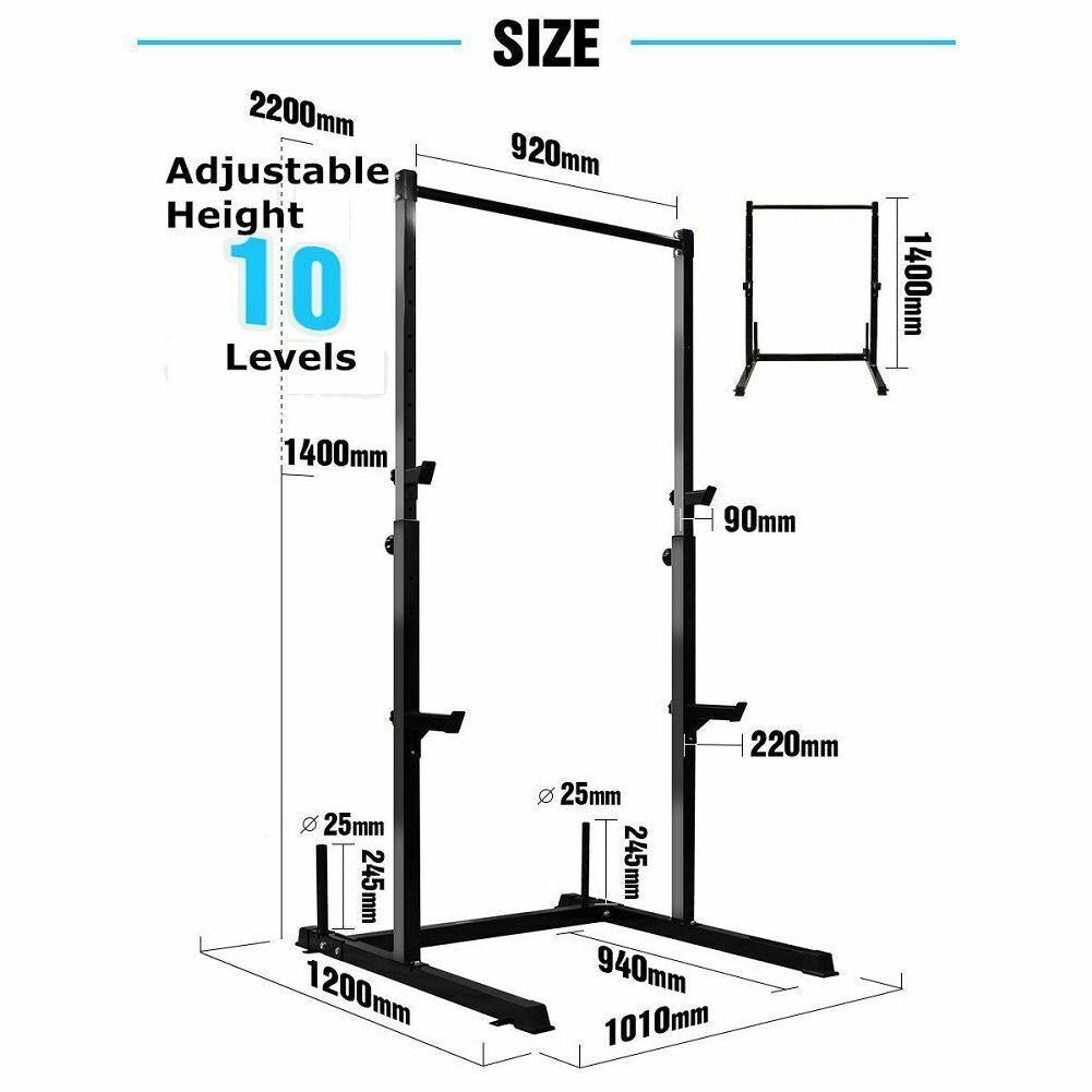 Sanheshun 2in1 Power Rack Weight Lifting Squat Stand Strength Training Home Gym Power CaPull Up Bar