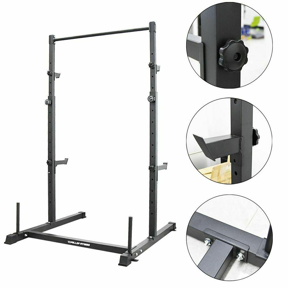 Sanheshun 2in1 Power Rack Weight Lifting Squat Stand Strength Training Home Gym Power CaPull Up Bar