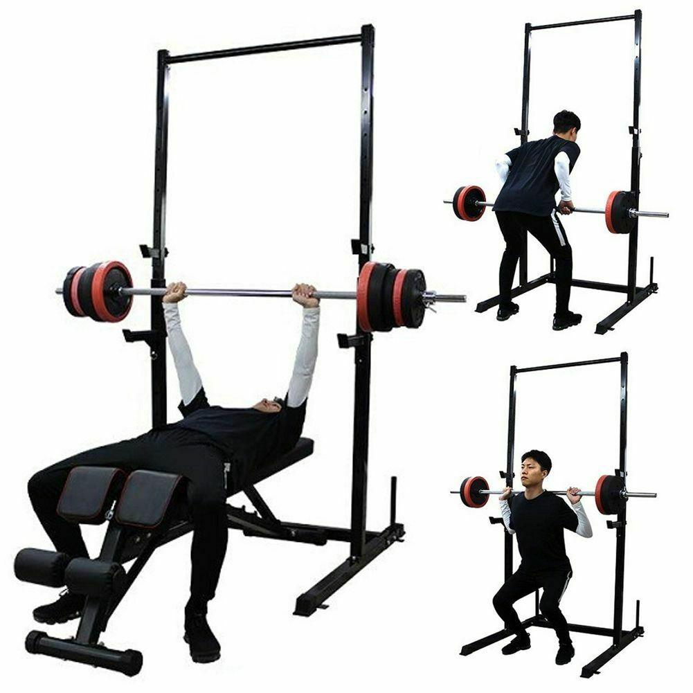Sanheshun 2in1 Power Rack Weight Lifting Squat Stand Strength Training Home Gym Power CaPull Up Bar