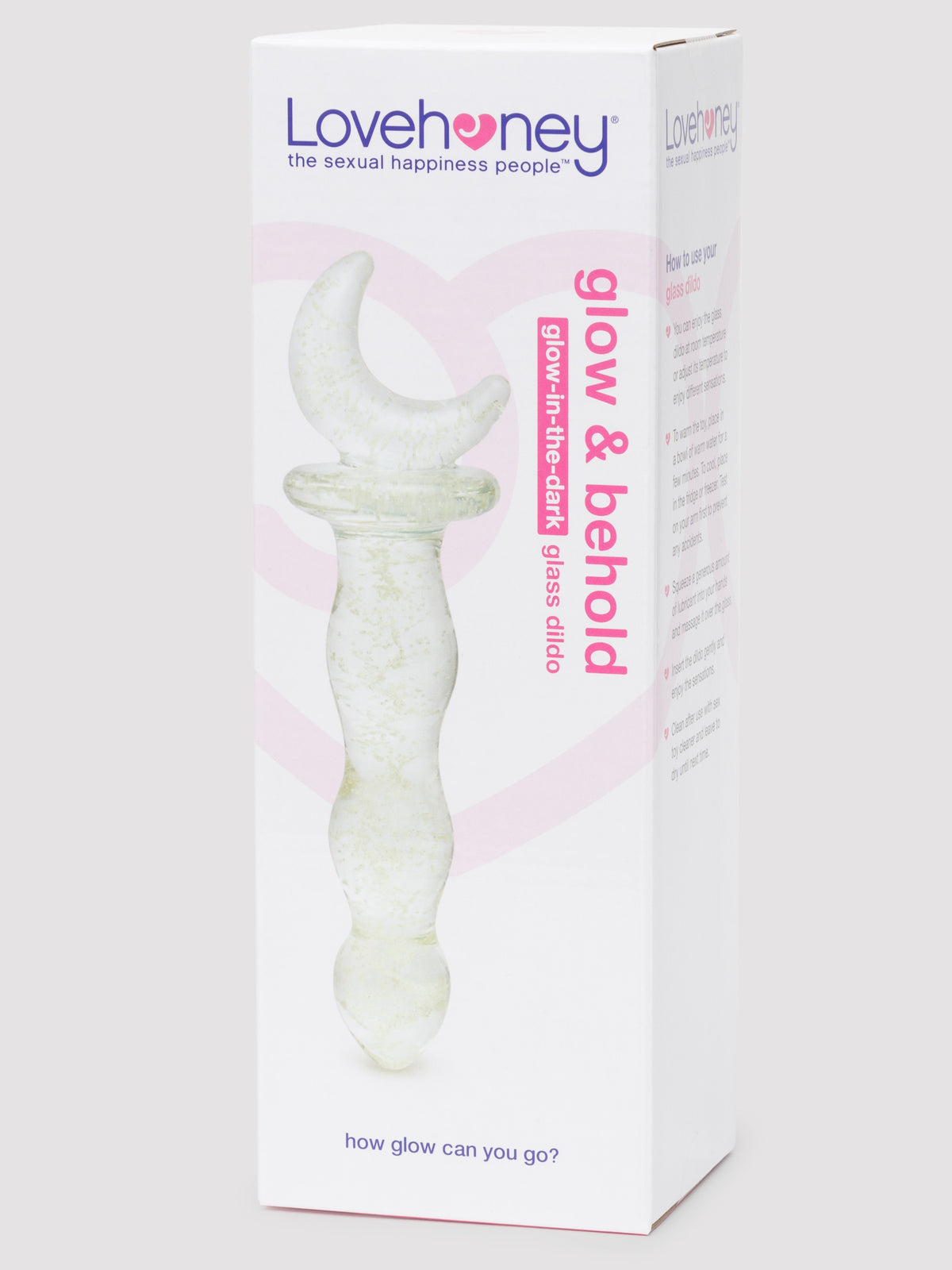 Lovehoney Sensual Glass Glow-in-the-Dark Dildo, Glow