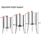 vingli upgraded 4 frame honey extractor separator,304 food grade stainless steel honeycomb spinner drum manual crank with adjustable height stands,beekeeping pro extraction apiary centrifuge equipment