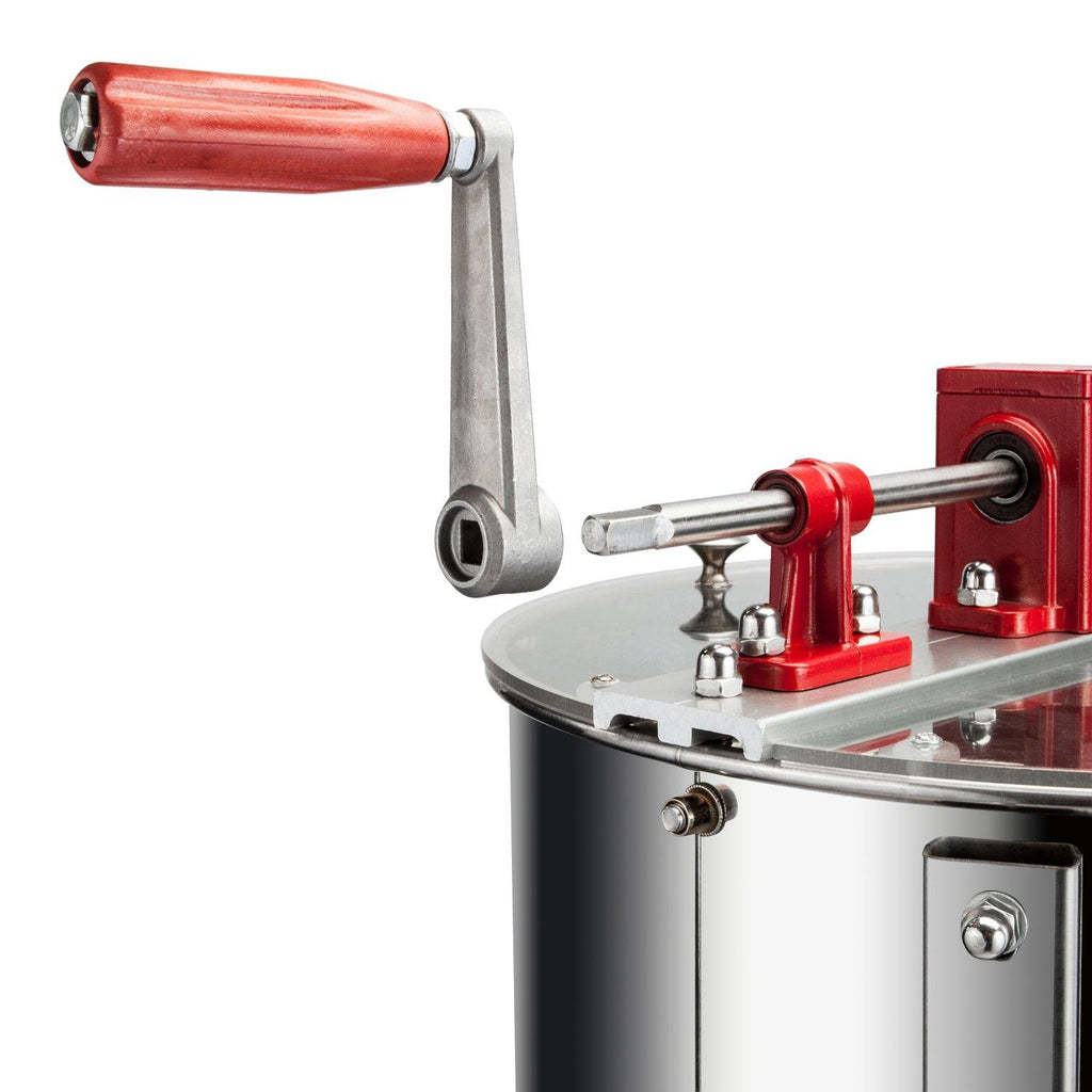 vingli upgraded 4 frame honey extractor separator,304 food grade stainless steel honeycomb spinner drum manual crank with adjustable height stands,beekeeping pro extraction apiary centrifuge equipment