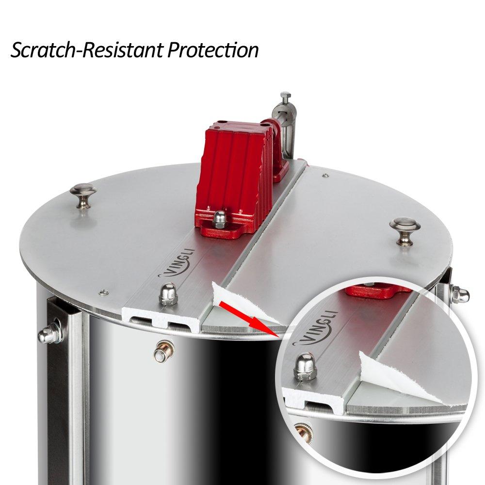 vingli upgraded 4 frame honey extractor separator,304 food grade stainless steel honeycomb spinner drum manual crank with adjustable height stands,beekeeping pro extraction apiary centrifuge equipment