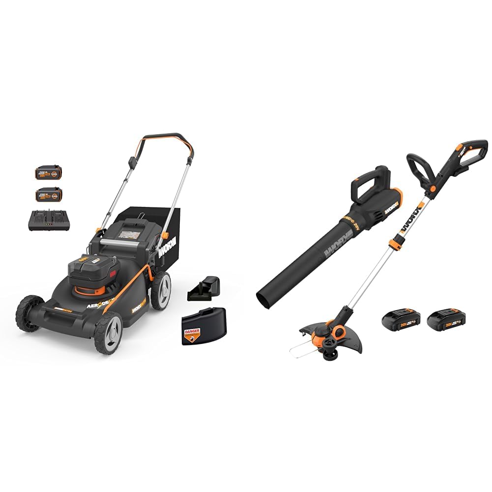 Nitro 40V 21" Cordless Lawn Mower Bundle with 20V String Trimmer, Edger &amp; Leaf Blower, 2 Batteries &amp; Charger