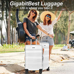 Luggage Sets Clearance Spinner Wheels Suitcase 3 Piece Set PC+ABS with TSA Lock Carry on Hardshell Lightweight 20in 24in 28in, White