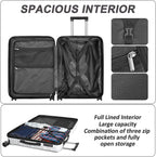 Luggage Sets Clearance Spinner Wheels Suitcase 3 Piece Set PC+ABS with TSA Lock Carry on Hardshell Lightweight 20in 24in 28in, White