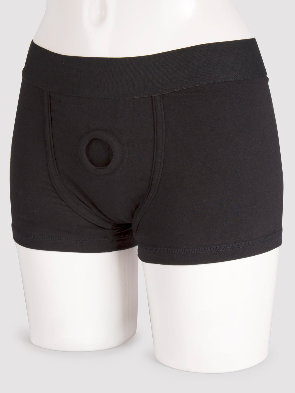 Packer Gear Strap-On Harness Boxer Shorts with Vibe Pocket, Black