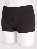 Packer Gear Strap-On Harness Boxer Shorts with Vibe Pocket, Black