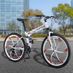 Campingsurvivals 26" Folding Mountain Bike, for Men and Women, White