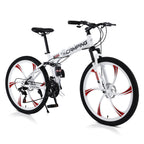 Campingsurvivals 26" Folding Mountain Bike, for Men and Women, White
