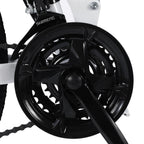 Campingsurvivals Folding Mountain Bike, with 21-Speed &amp; 26" Wheels, White