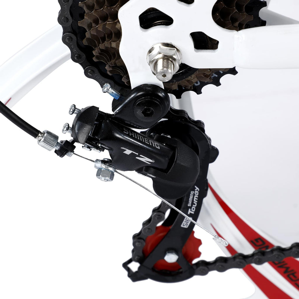 Campingsurvivals 26" Folding Mountain Bike, for Men and Women, White