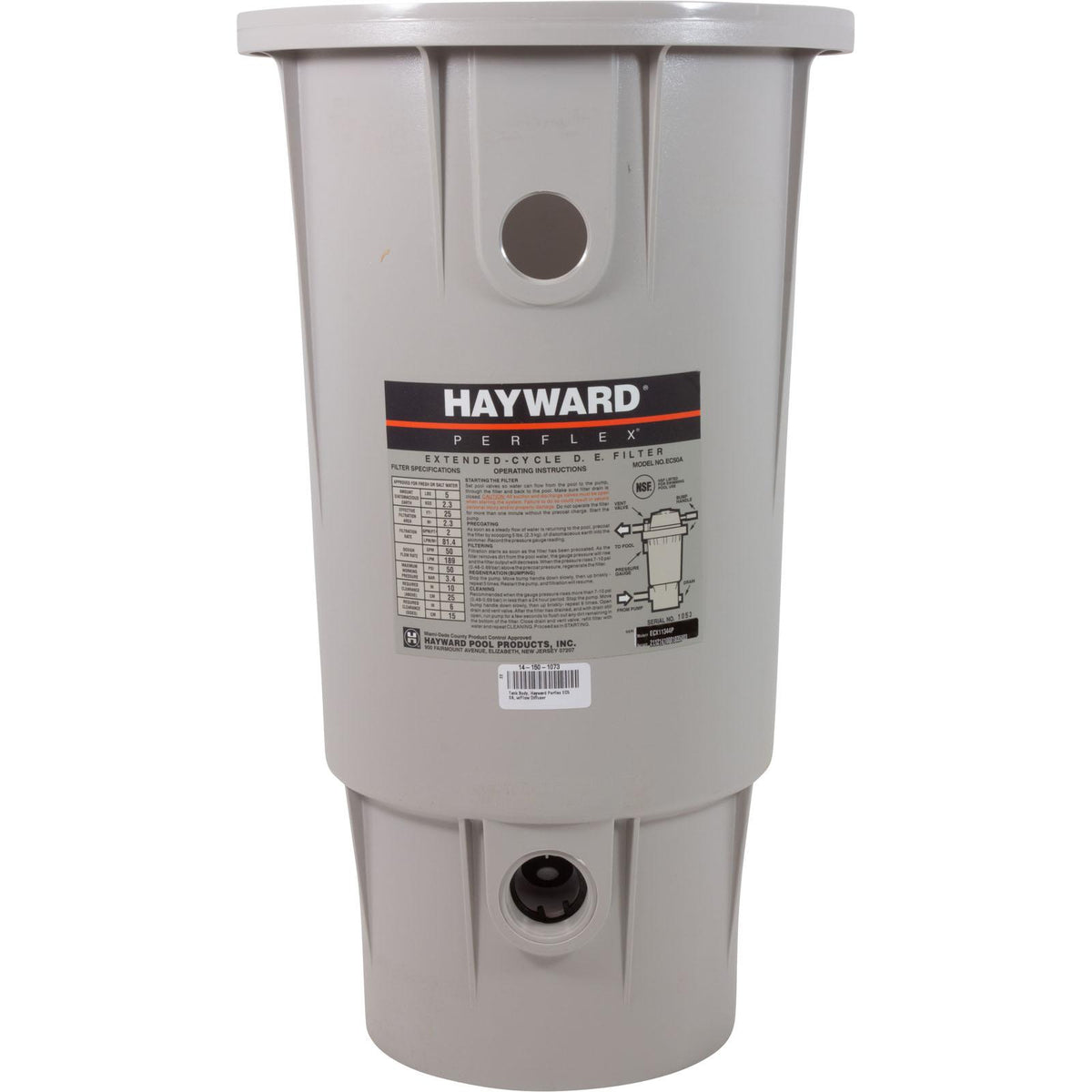 Hayward Tank Body, Hayward Perflex EC50A, w/Flow Diffuser