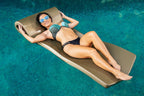 TRC Recreation Sunsation 70 Inch Full Size Foam Raft Lounger Swimming Pool Float with Pillow Headrest for Pool or Lake, Bronze
