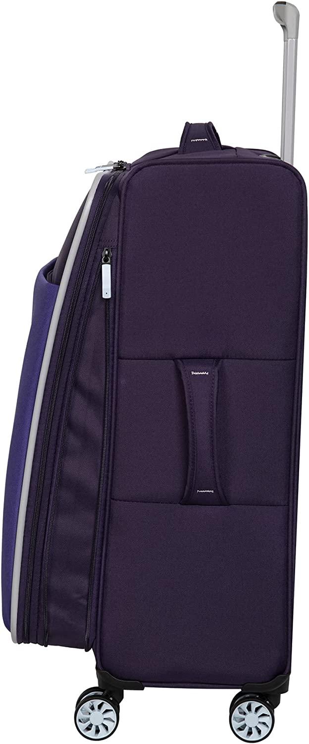 Filament 28" Softside Checked 8 Wheel Expandable Spinner, Purple/Lilac
