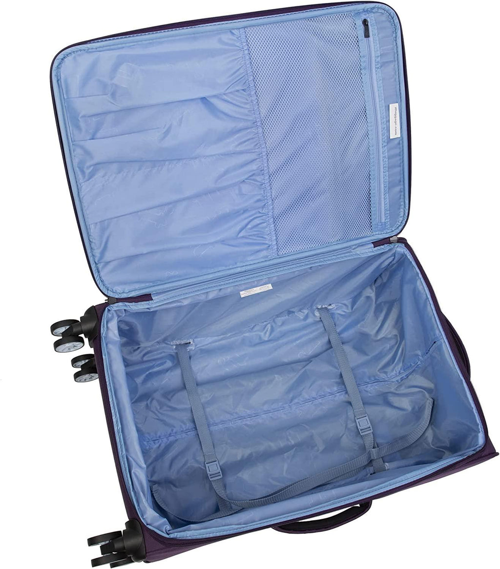 Filament 28" Softside Checked 8 Wheel Expandable Spinner, Purple/Lilac