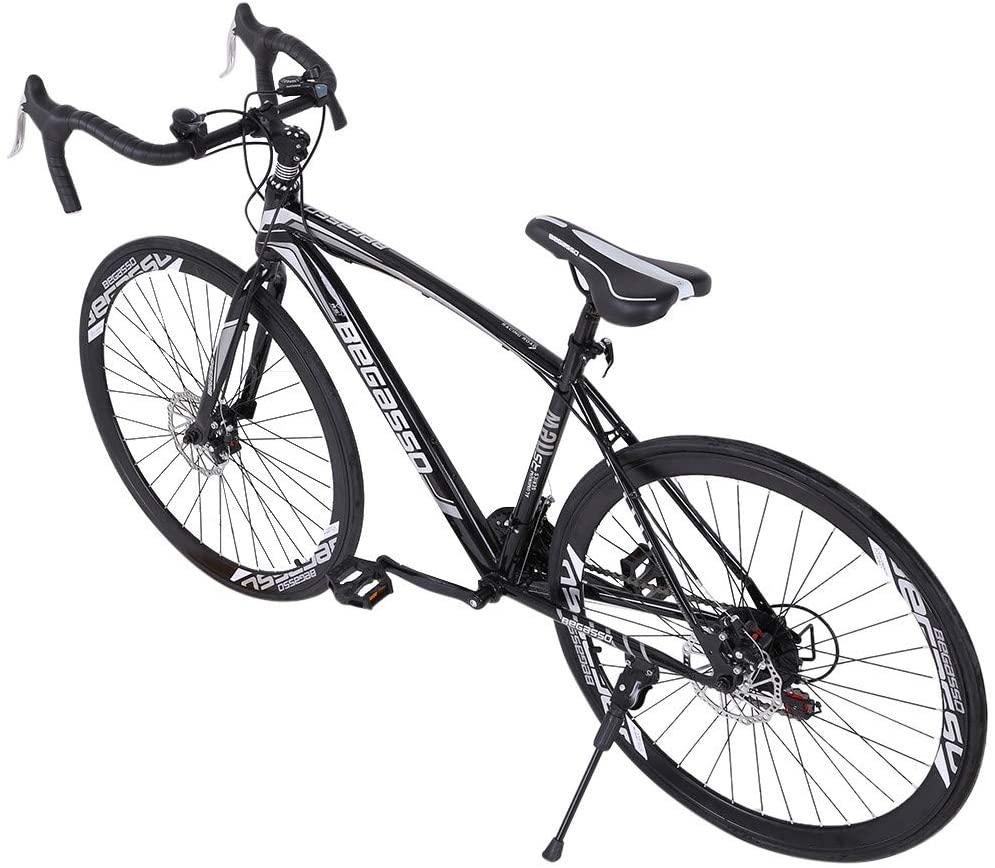 Kingtowag Road Bike Lightweight Aluminum Fork Commuter Bicycles Rear Full Suspension 21 Speed Disc Brakes 700c Tire Wheels 26 inch Durable Mountain Bike for Men and Women