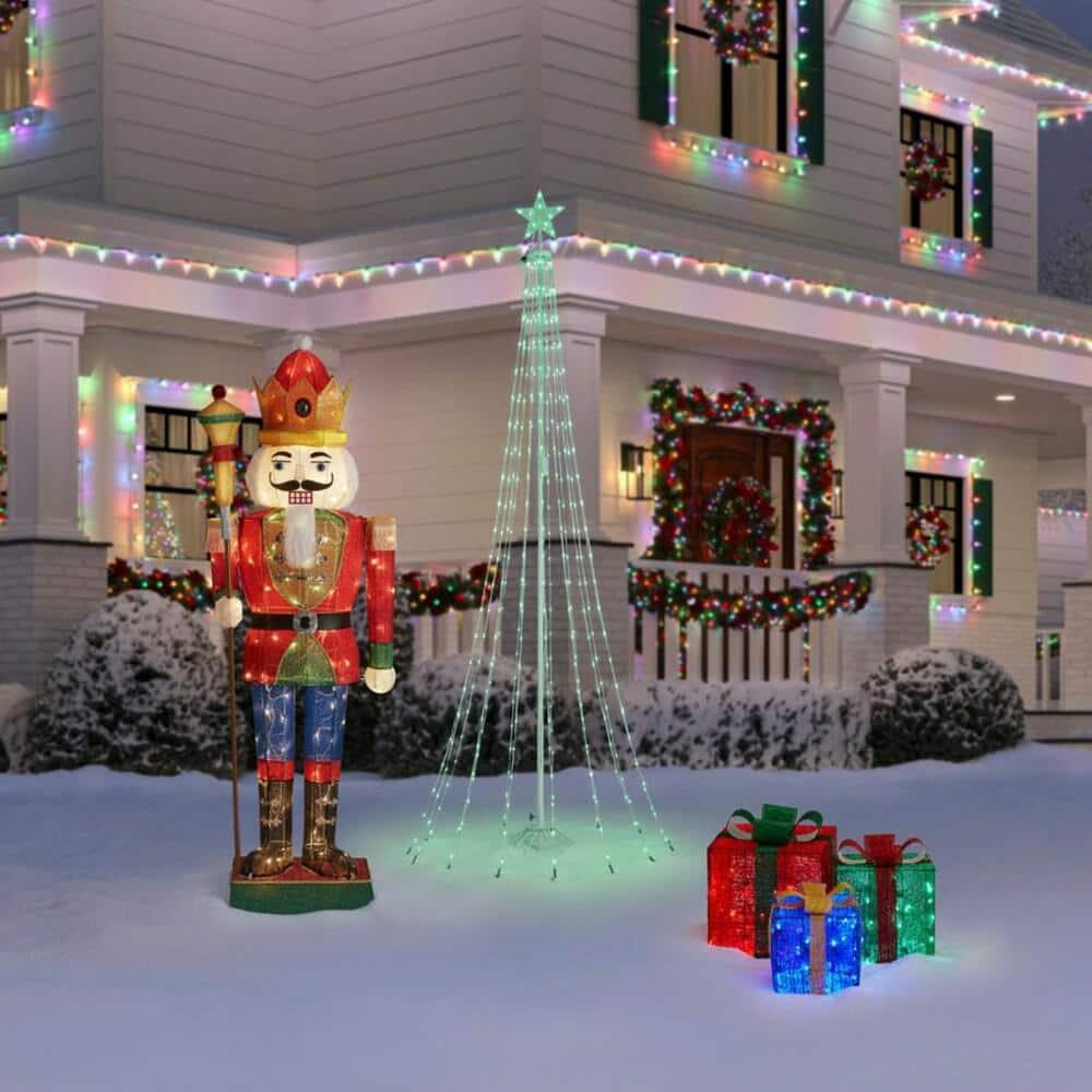 6 ft Warm White LED Nutcracker Y20 Holiday Yard Decoration