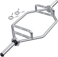 Bigzzia Olympic Hex Bar Barbell Bars - 56" Deadlift Trap Bar Weights Lifting Shrug Bar w/ Knurled Handles For Trap/Shoulder Exercises