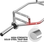SATICO Olympic Hex Bar Barbell Bars - 56" Deadlift Trap Bar Weights Lifting Shrug Bar w/ Knurled Handles For Trap/Shoulder Exercises, Deadlift &amp; Farmers Walk Home
