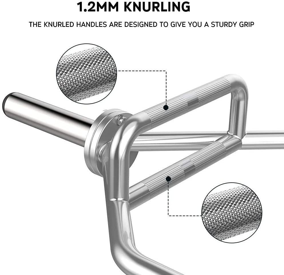 SATICO Olympic Hex Bar Barbell Bars - 56" Deadlift Trap Bar Weights Lifting Shrug Bar w/ Knurled Handles For Trap/Shoulder Exercises, Deadlift &amp; Farmers Walk Home