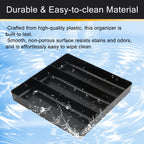 3-Compartment Tool Organizer Tray(1, Black) | Stackable , Heavy Duty, Drawer Organizer Tray, Non-Slip Base, Storaand Organization