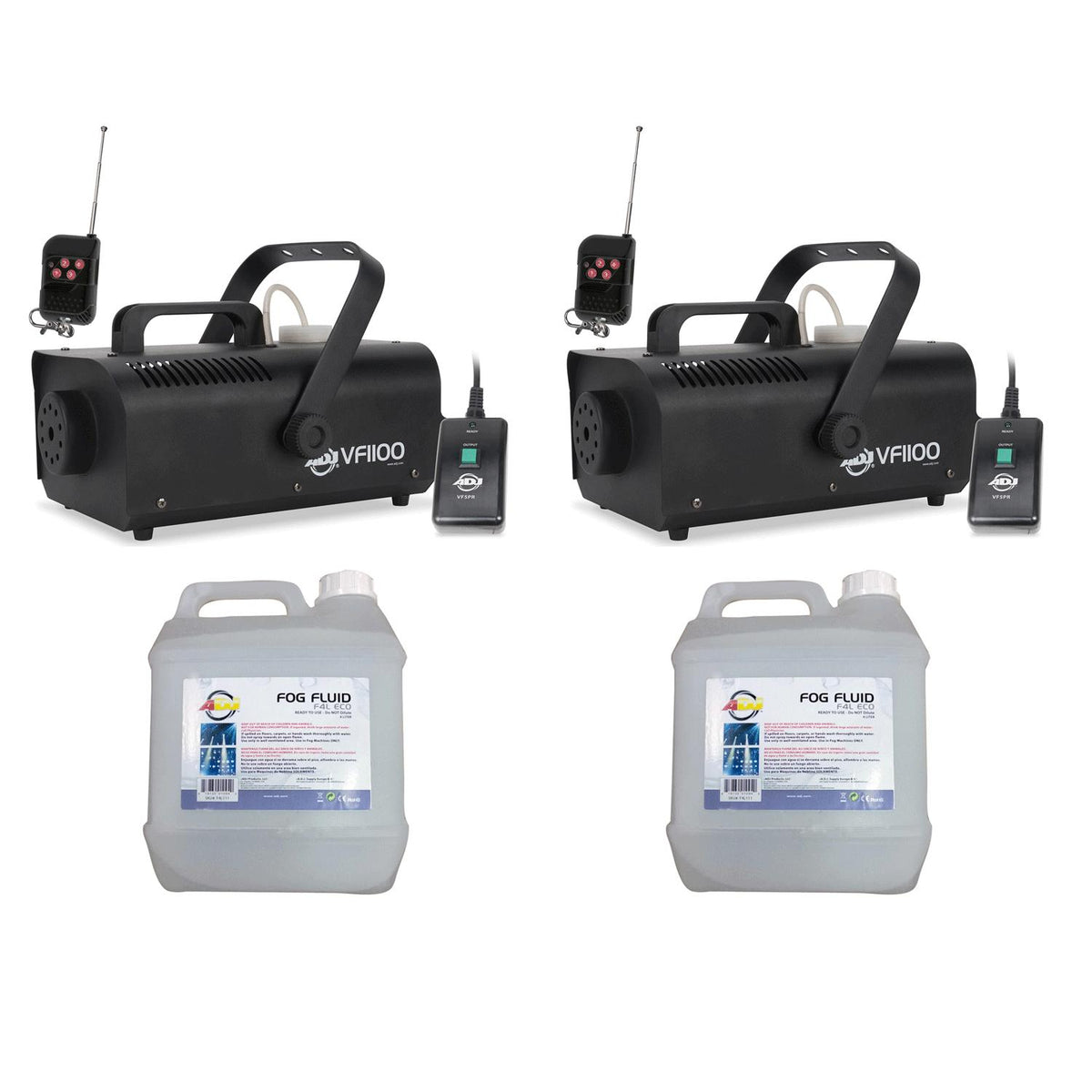 American DJ Fog Machine (2 Pack) and American DJ ECO-FOG 4 Liters (2 Pack)